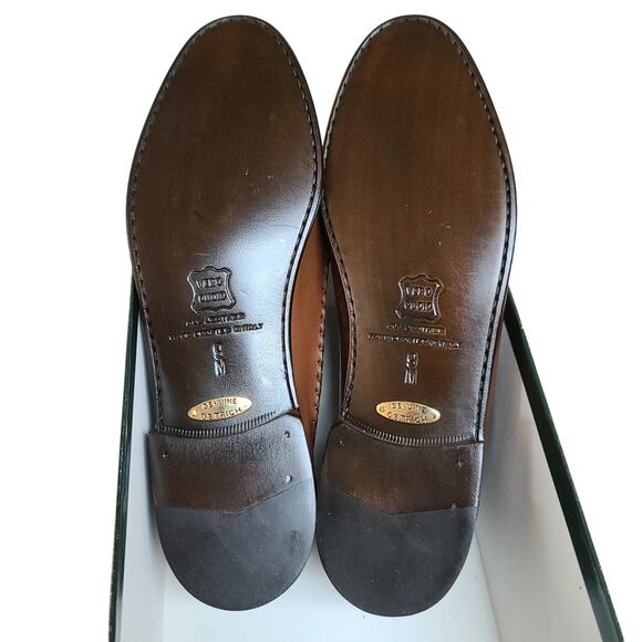 Zelli Saddle Brown Ostrich Leather Italian Made Tassel Loafers Shoes NEW 9 - Picture 2 of 8